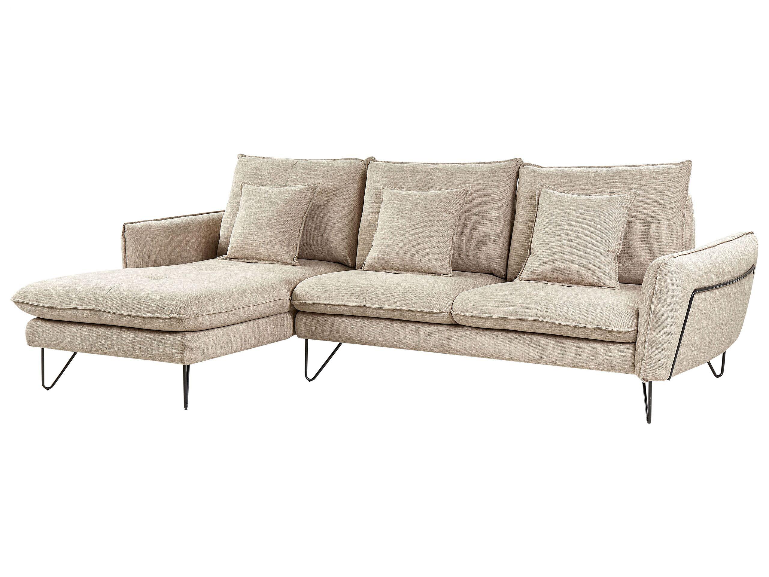 Beliani Ecksofa aus Chenillegewebe Modern SERSAN  