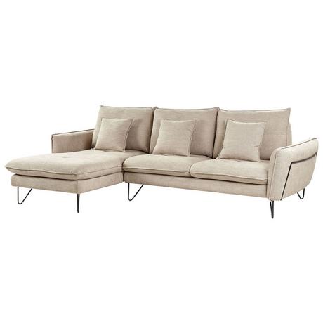 Beliani Ecksofa aus Chenillegewebe Modern SERSAN  