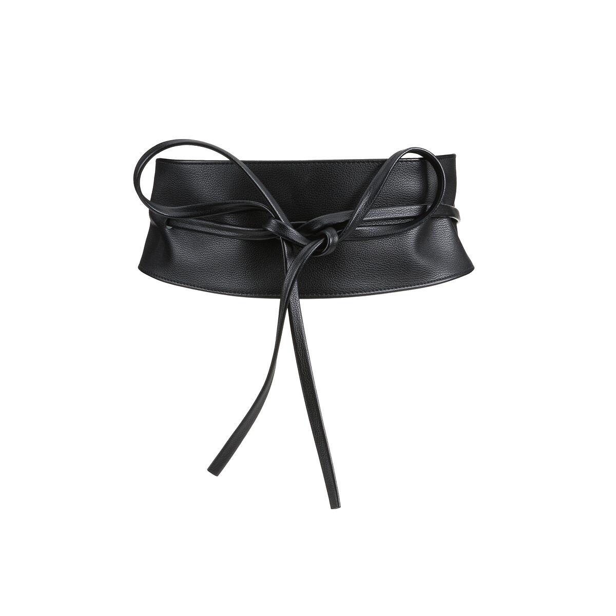Image of Bindegürtel Aus Kunstleder Damen Schwarz 85cm