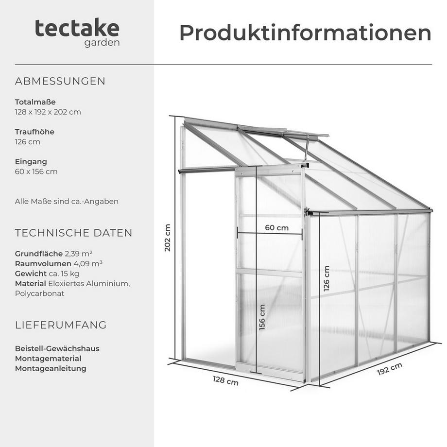 Tectake  Serra addossata  4,09 m³, senza fondamenta 