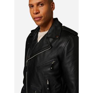 RICANO  Veste en cuir pour hommes style Brando - Perfecto avec col revers 