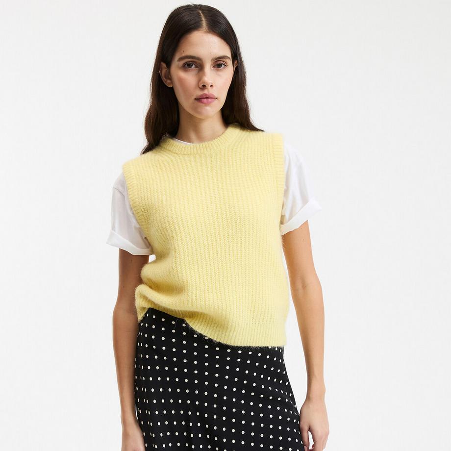 Ärmelloser Pullover mit Rundhalsausschnitt