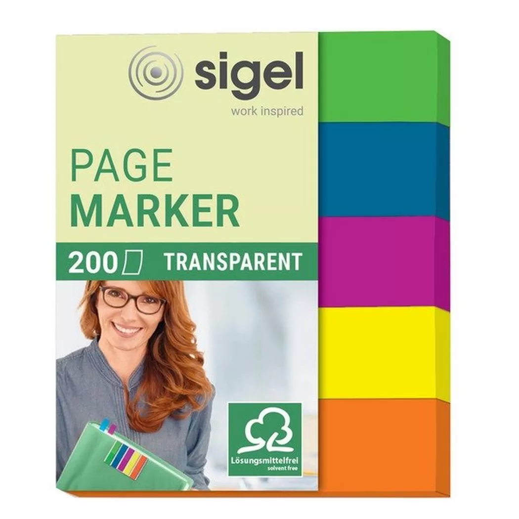 sigel Haftmarker farbsortiert - 4 x 50 Streifen