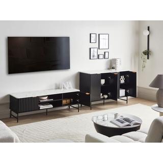 Beliani Meuble TV en MDF Moderne GLASTONBURY  