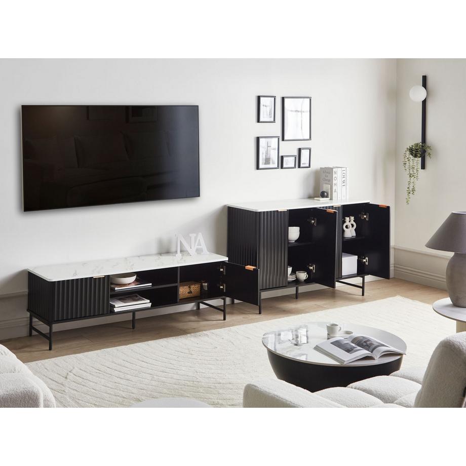 Beliani TV-Möbel aus MDF-Platte Modern GLASTONBURY  