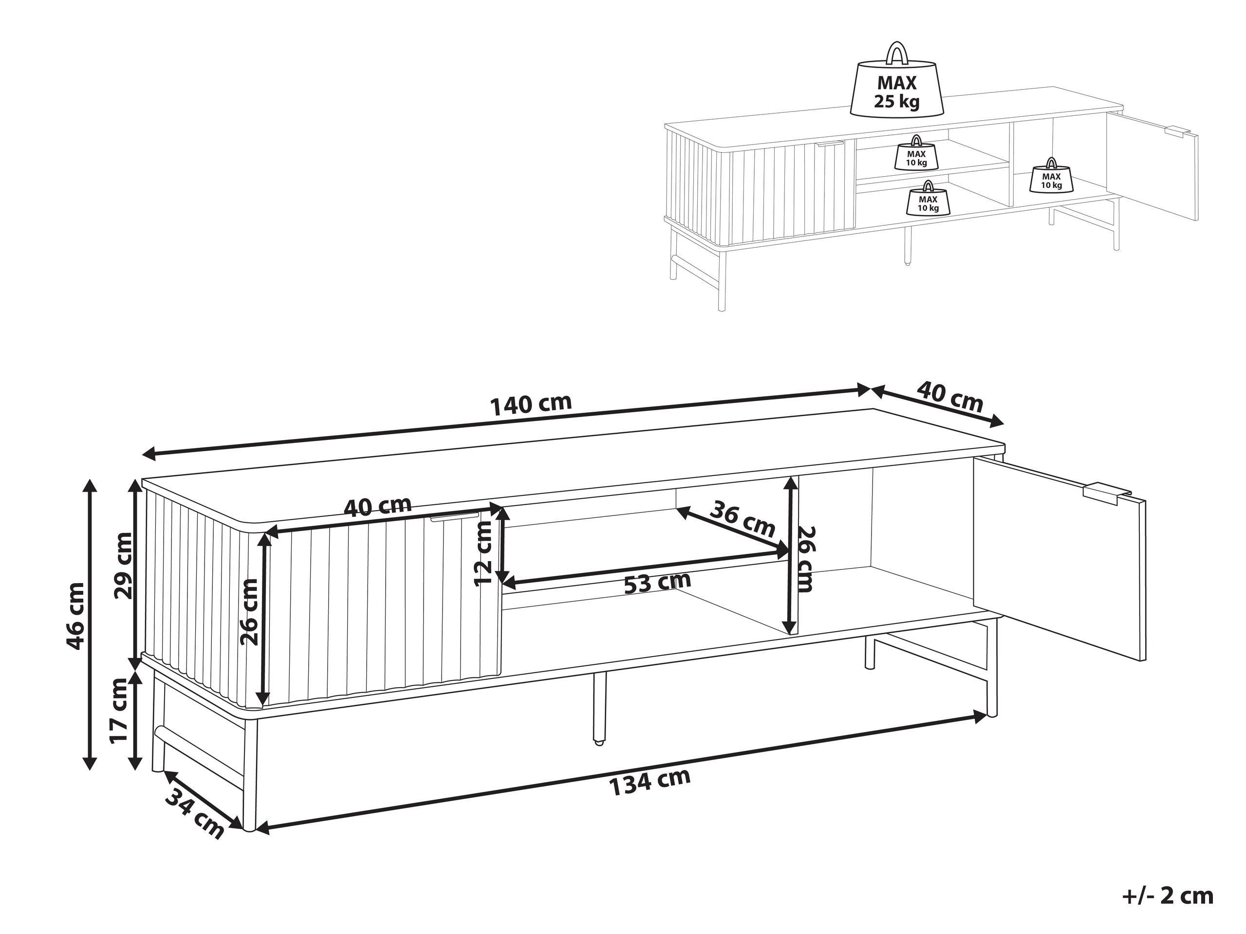 Beliani Meuble TV en MDF Moderne GLASTONBURY  