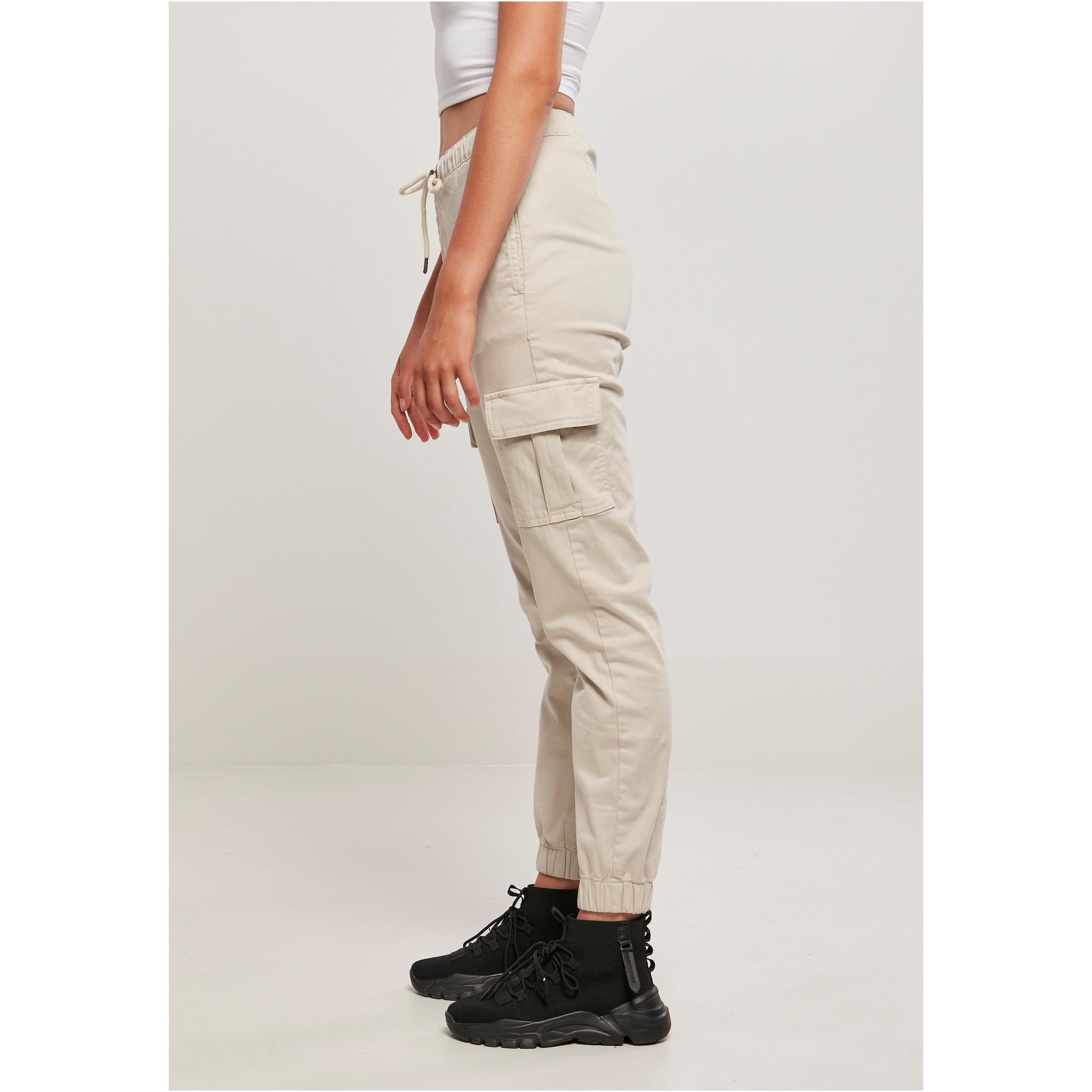 URBAN CLASSICS  bequeme cargo-jogginghose mit hoher taille damen gt 