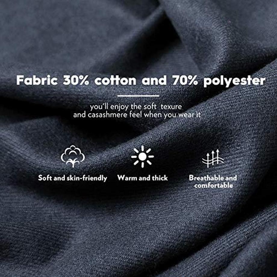 Only-bags.store Sciarpa Calda Invernale Autunnale in Cotone Tinta Unita con Nappe  