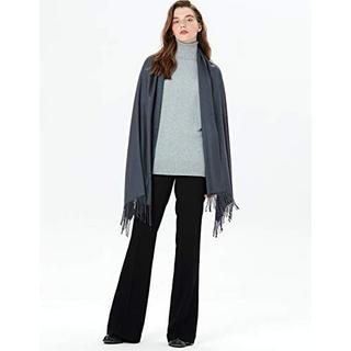 Only-bags.store Sciarpa calda invernale autunnale in cotone tinta unita con nappe  