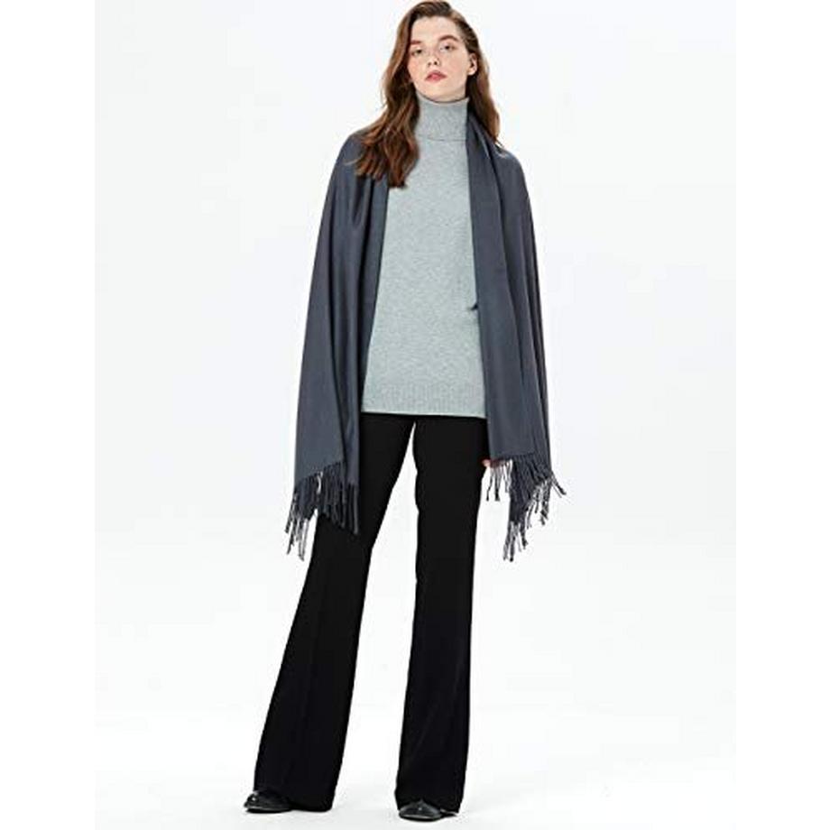 Only-bags.store Sciarpa Calda Invernale Autunnale in Cotone Tinta Unita con Nappe  