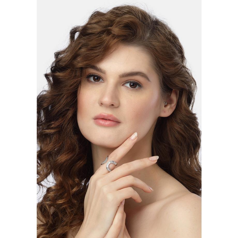 AVANT-GARDE PARIS  Anello Mezzaluna Glamour Argento - Taglia Unica 