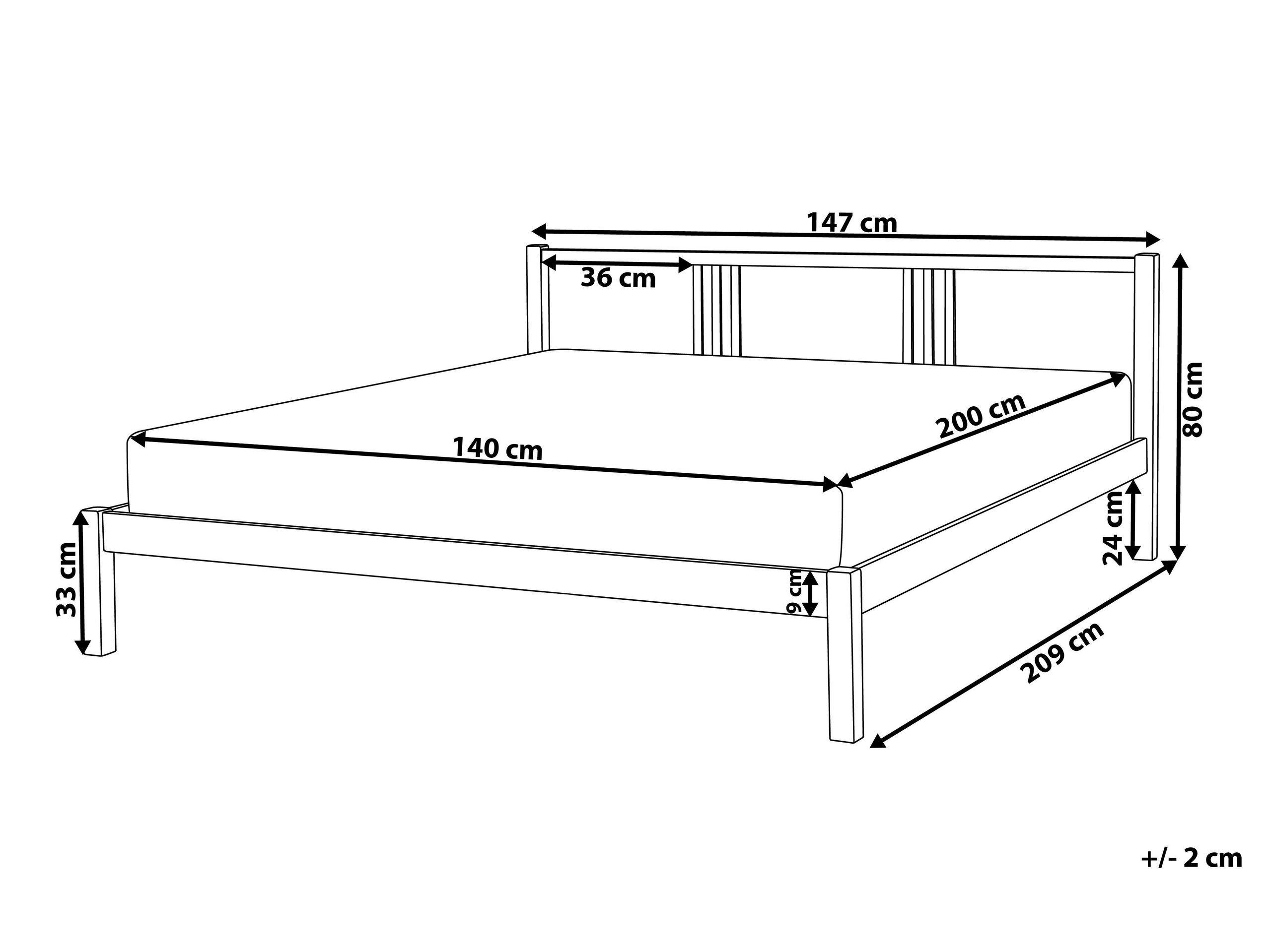 Beliani Letto con rete a doghe en Legno di pino Scandinavo VANNES  