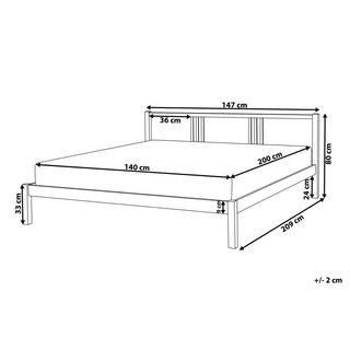 Beliani Letto con rete a doghe en Legno di pino Scandinavo VANNES  