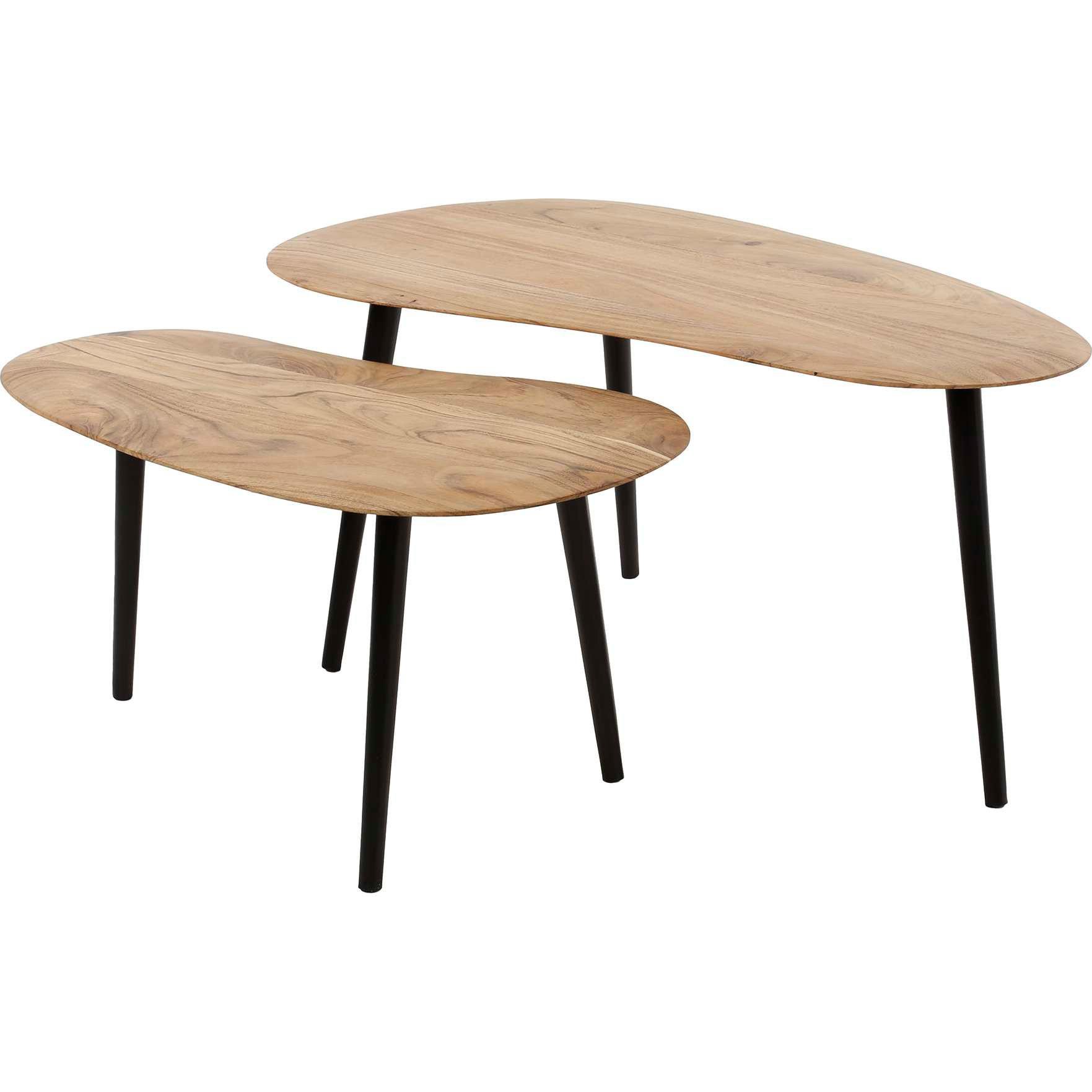 mutoni Table basse forme rein bio (lot de 2)  