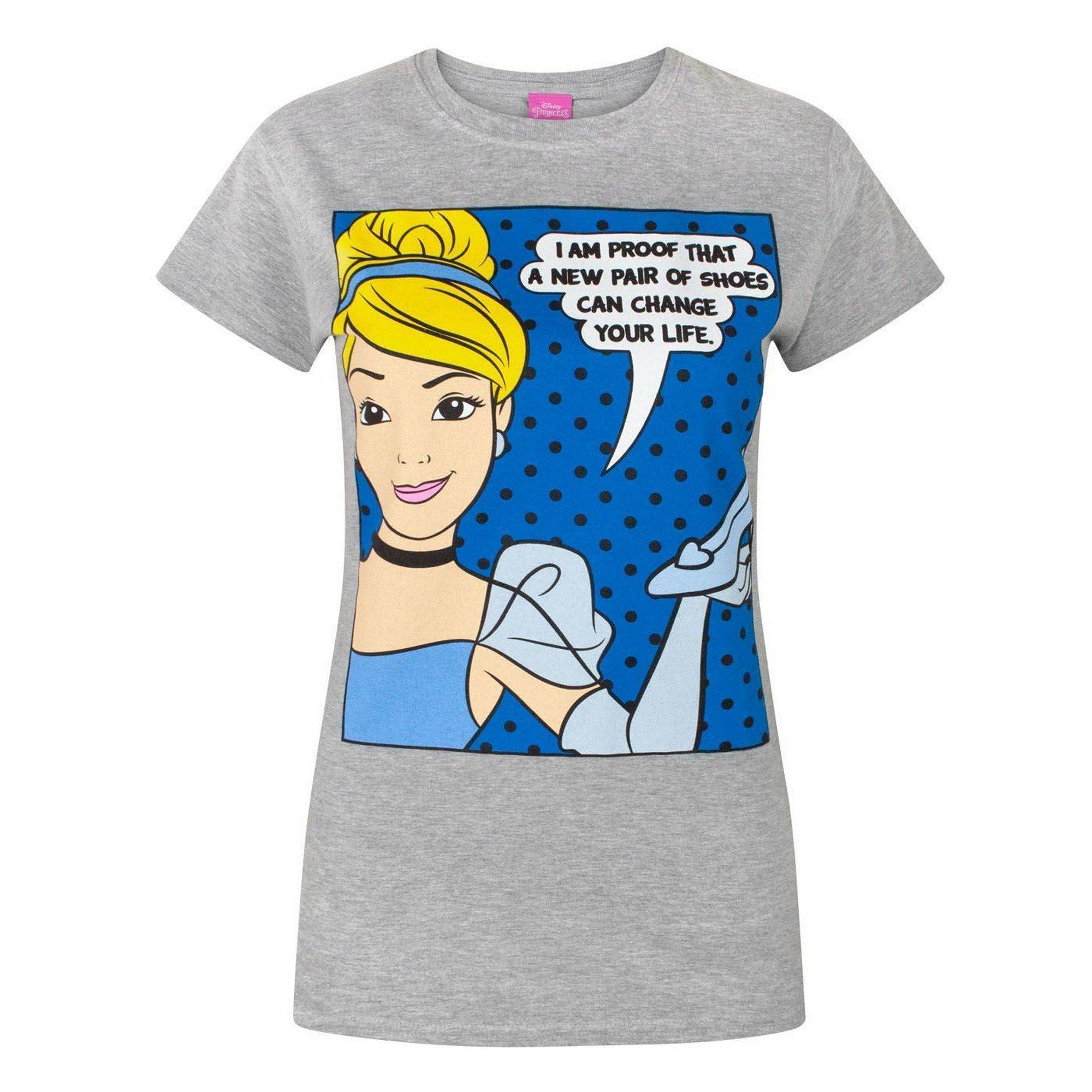 Image of Princess Cinderella New Shoes Tshirt Damen Grau L