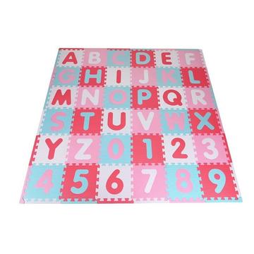 Puzzlematte Alphabet & Zahlen Pink/Rosa (64Teile)