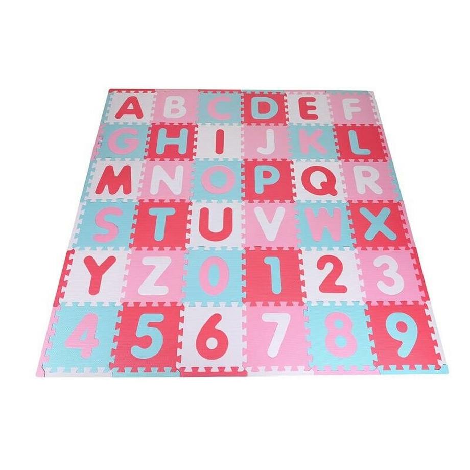 Knorrtoys  Puzzlematte Alphabet & Zahlen Pink/Rosa (64Teile) 