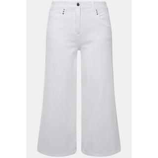 Ulla Popken  Culottes di jeans con taglio della gamba ampio e lungo fino al polpaccio 