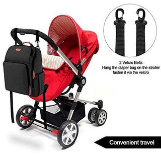 Only-bags.store Sac à dos de voyage multifonctionnel grande capacité pour bébé avec 2 sangles de poussette  