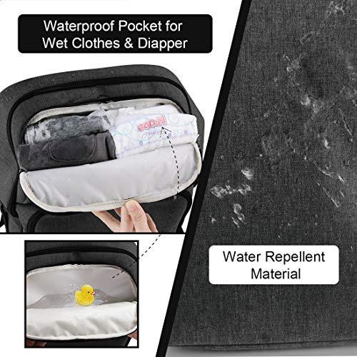 Only-bags.store Sac à dos de voyage multifonctionnel pour bébé de grande capacité et 2 sangles de poussette pour voyager  