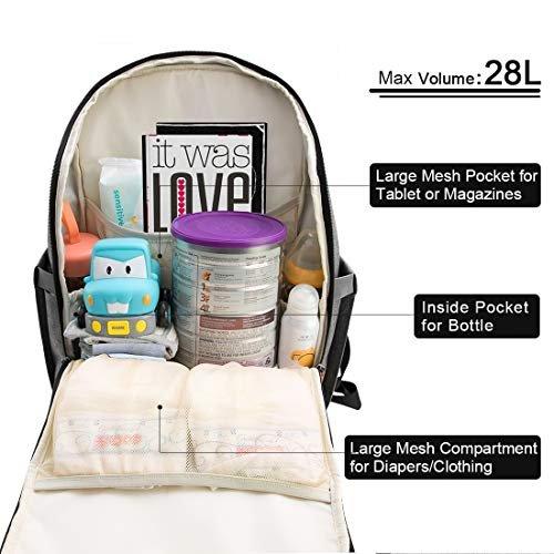 Only-bags.store Sac à dos de voyage multifonctionnel grande capacité pour bébé avec 2 sangles de poussette  