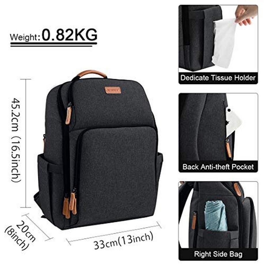 Only-bags.store Sac à dos de voyage multifonctionnel grande capacité pour bébé avec 2 sangles de poussette  