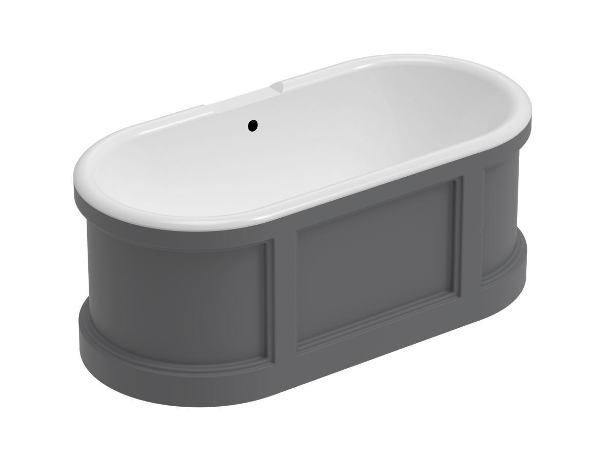 SHOWER DESIGN Vasca da bagno freestanding 161 litri 152 x 74 x 60 cm Grigio opaco Stile country chic - CAVASO  