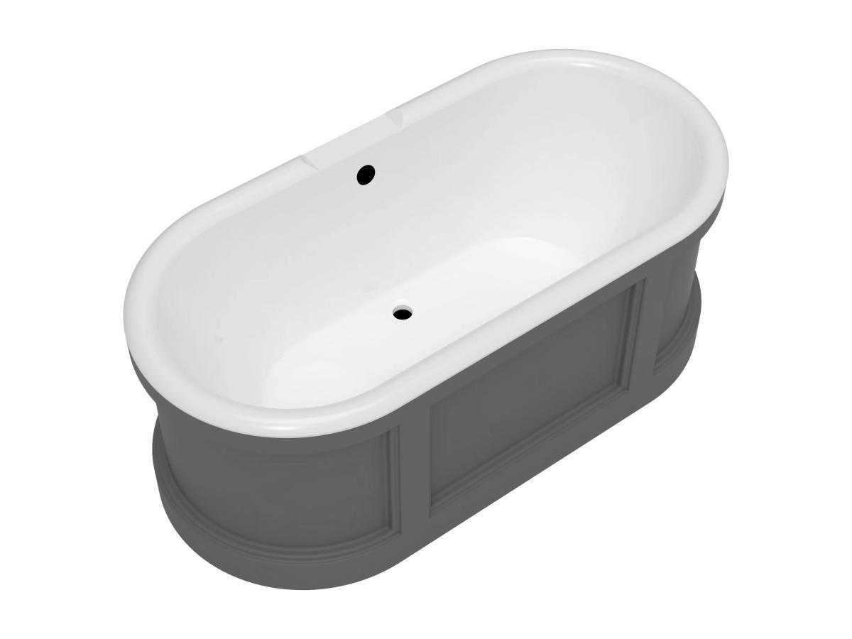 SHOWER DESIGN Vasca da bagno freestanding 161 litri 152 x 74 x 60 cm Grigio opaco Stile country chic - CAVASO  