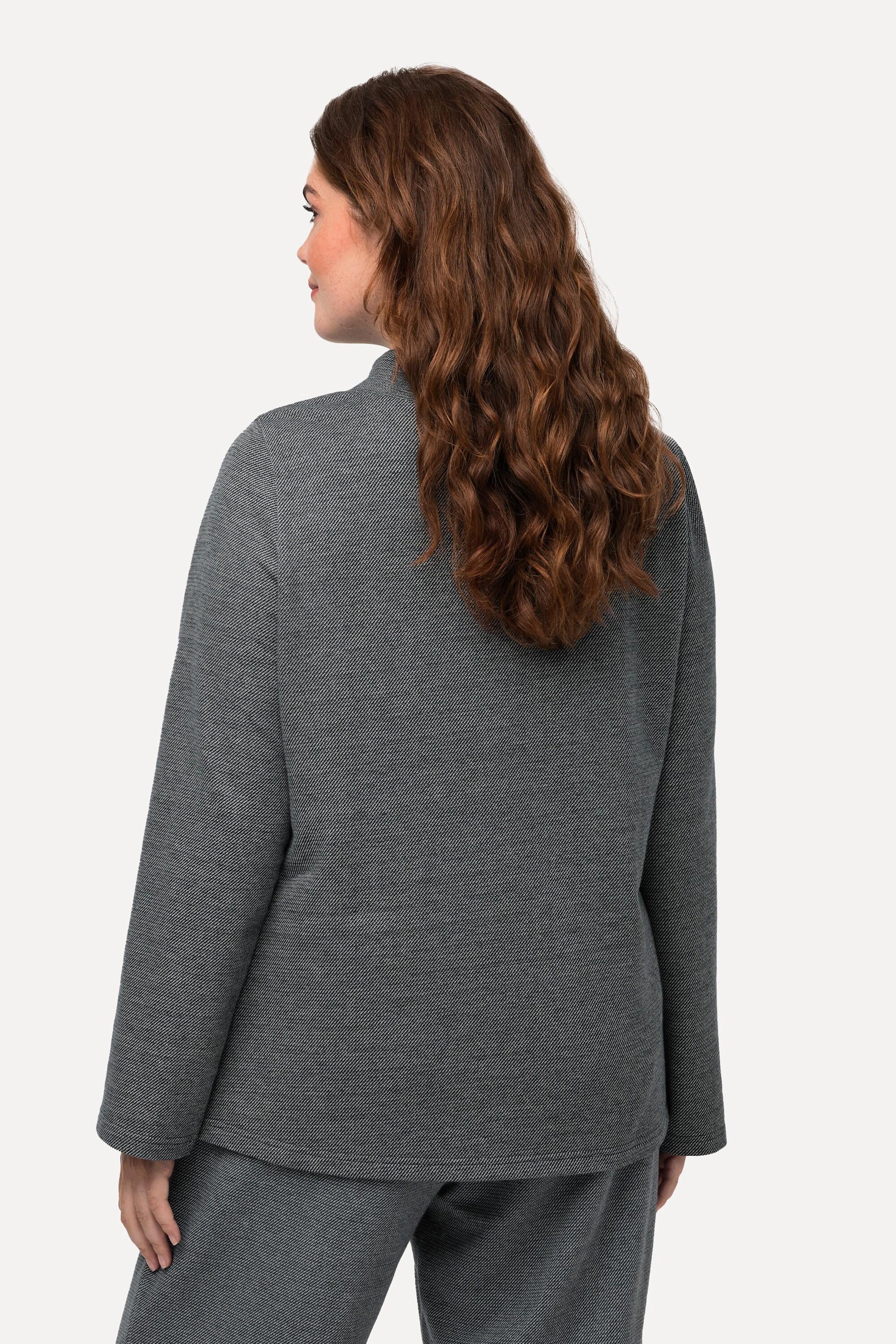 Ulla Popken  Sweat-shirt en coton bio - col montant, manches longues 