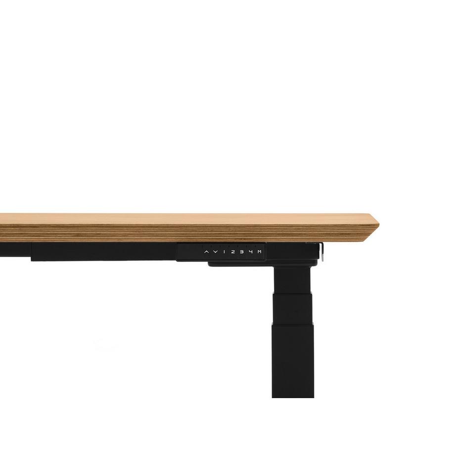 Oakywood Standing Desk Holztisch mit Höhenverstellung - aus Furnier - Eichenfurnier / 120x60 / Schwarz  
