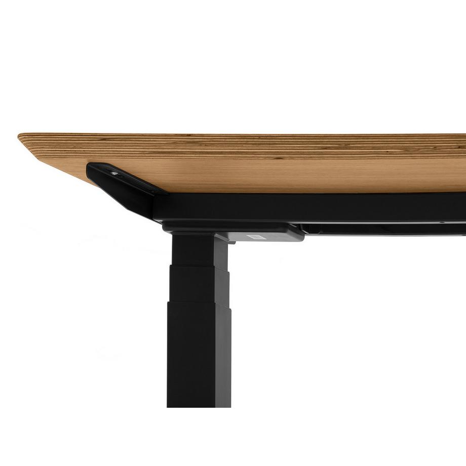 Oakywood Standing Desk Holztisch mit Höhenverstellung - aus Furnier - Eichenfurnier / 120x60 / Schwarz  