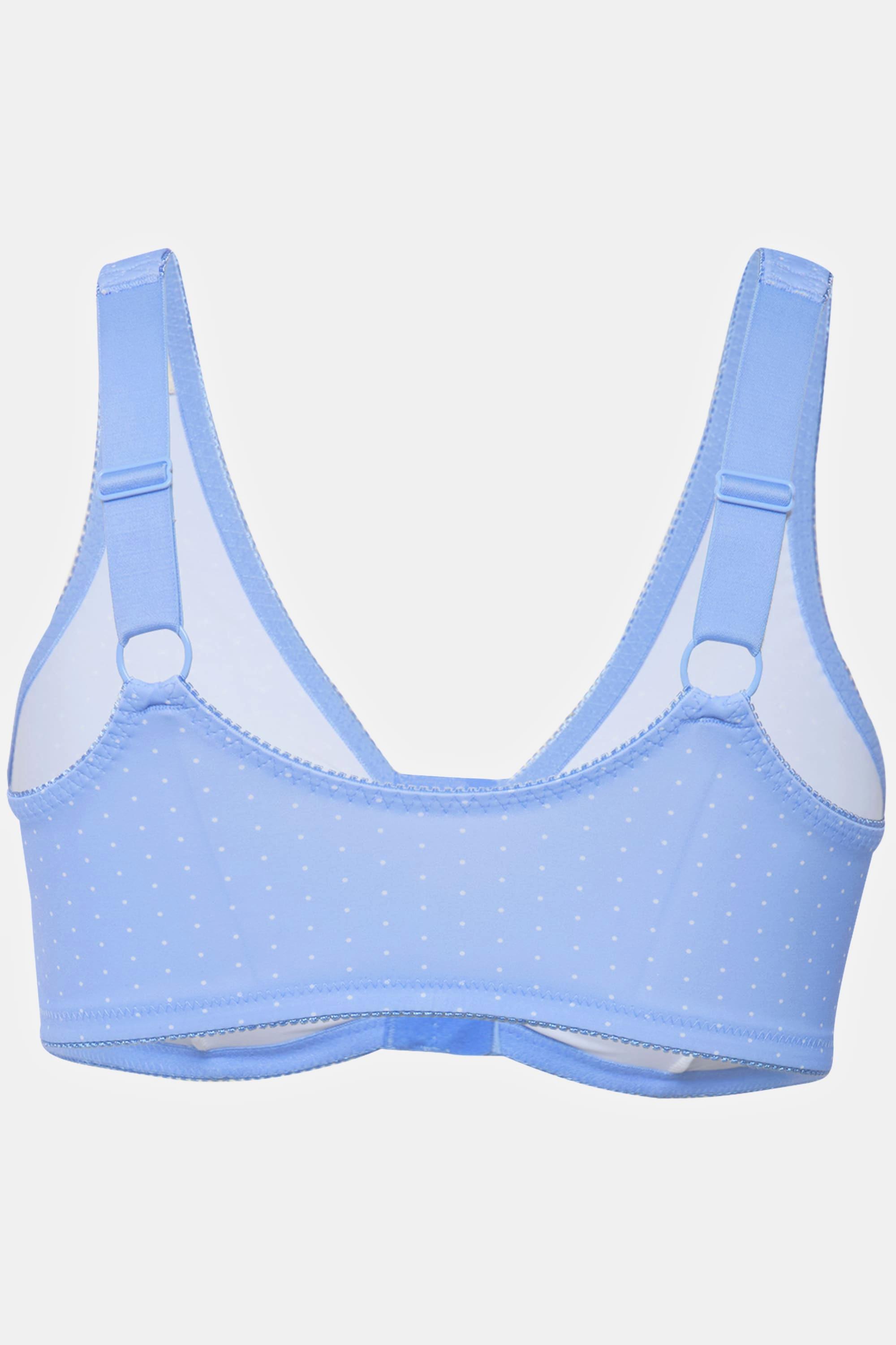 Ulla Popken  Bustier, Punkte, Vorderverschluss, Cup C - D, Mikrofaser 