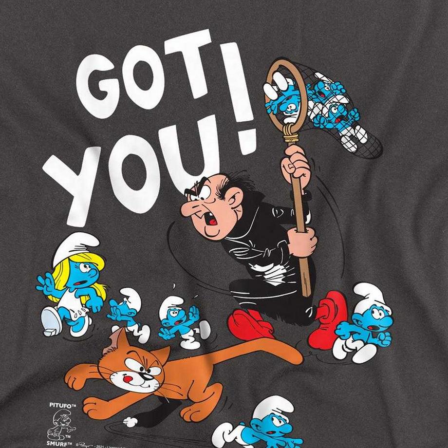 Puffi Maglietta Manica Lunga con Stampa Grafica Smurfs  
