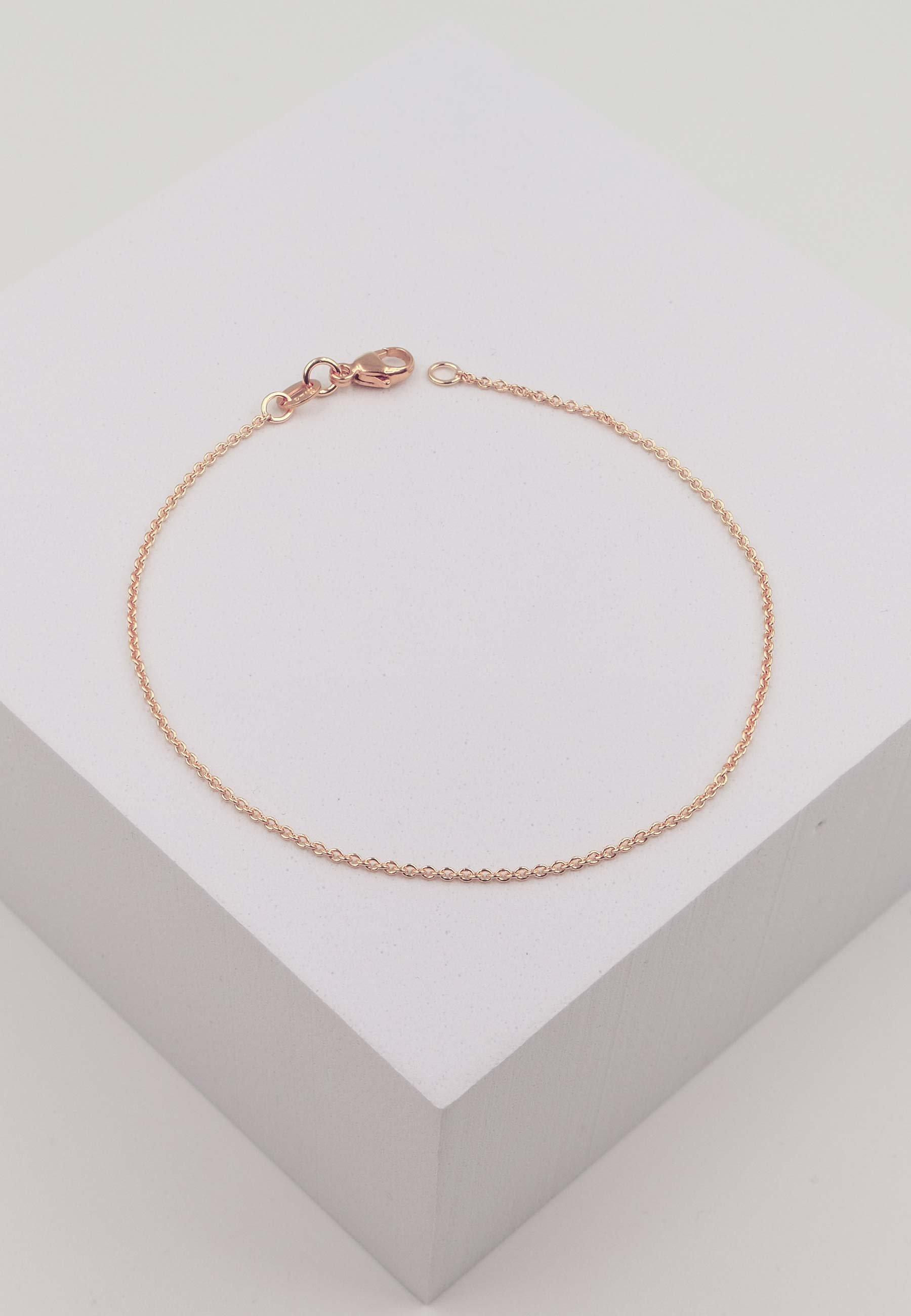 MUAU Schmuck  Bracelet rond d'forçat en or rose 750, 19cm, 1,3mm 