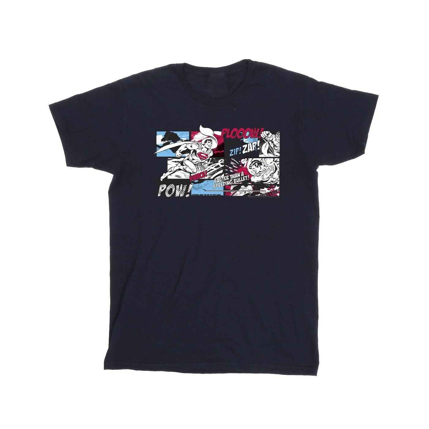 Image of Superman Comic Strip Tshirt Jungen Marine 128