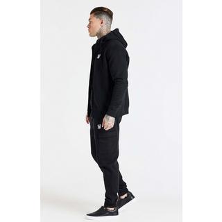 Sik Silk  Kapuzenpullover Black Essential Zip Through Funnel Hoodie 