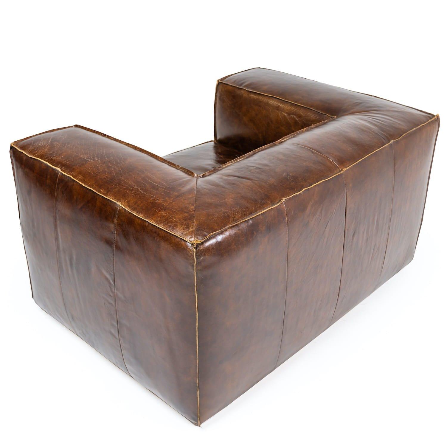 mutoni Fauteuil en cuir vintage Lawrence  