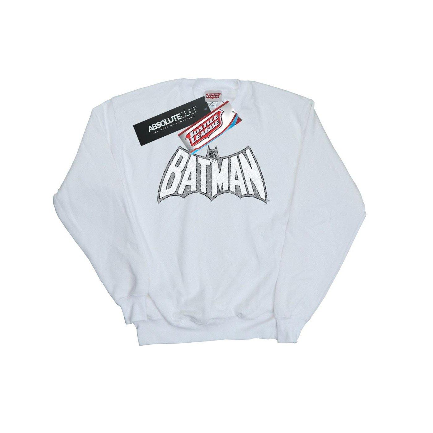 Image of Batman Retro Crackle Logo Sweatshirt Mädchen Weiss 140/146