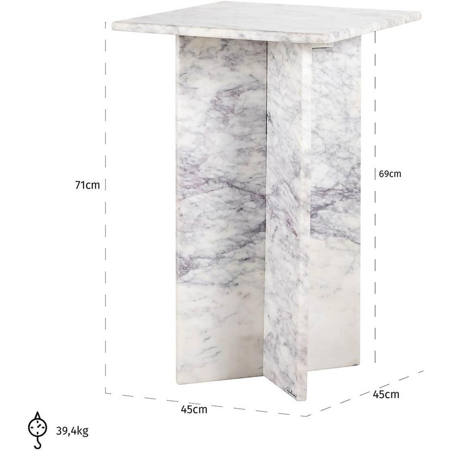 mutoni Holmes tavolino in marmo quadrato 45X70  