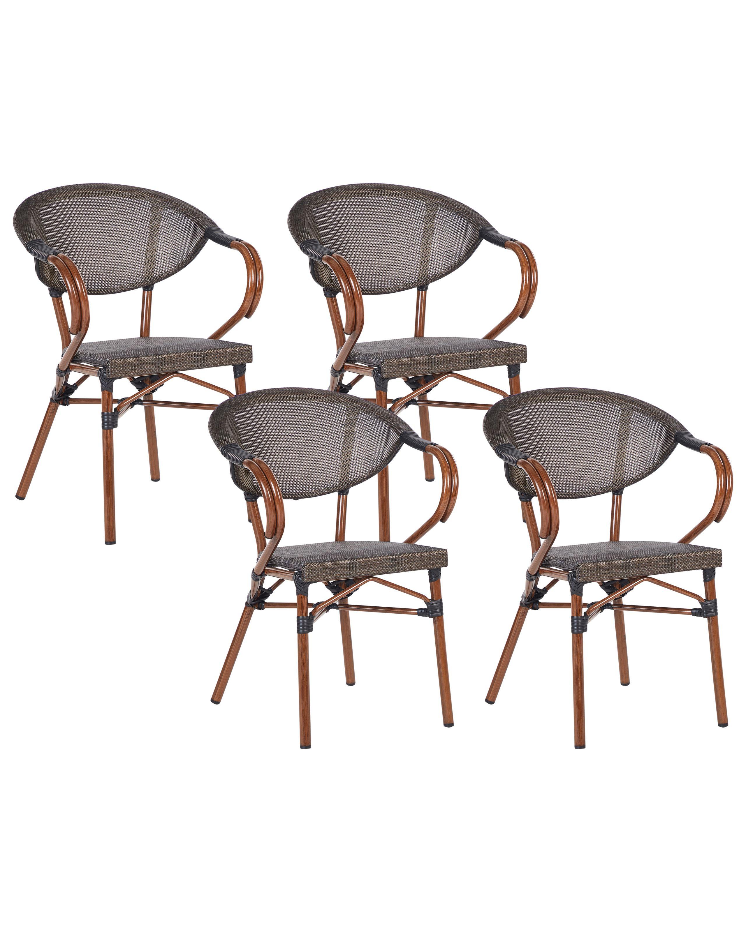 Beliani Lot de 4 chaises de jardin en Aluminium Rétro CASPRI II  