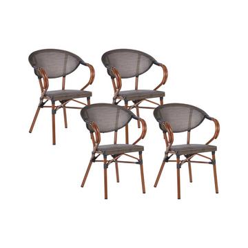 Lot de 4 chaises de jardin en Aluminium Rétro CASPRI II