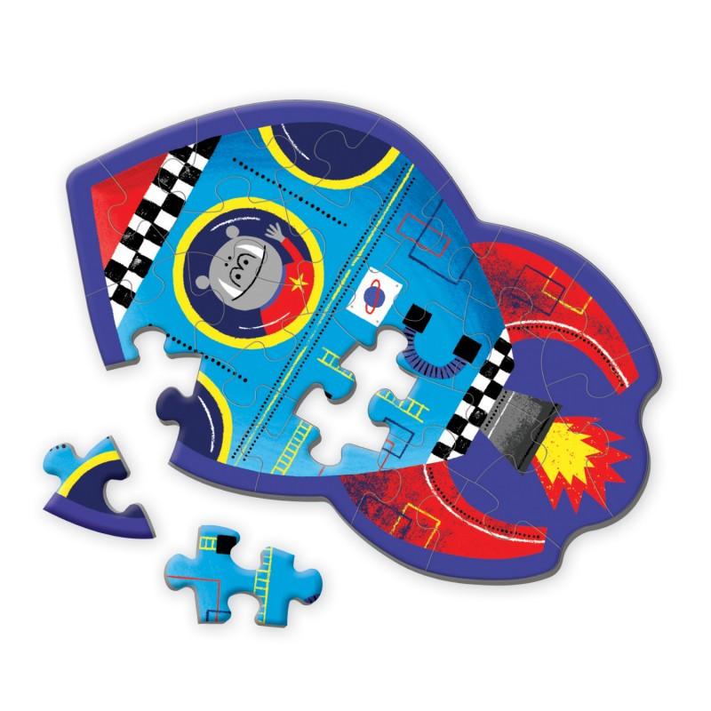 mudpuppy  Shaped Mini Puzzle, Spaceship 24 pcs 