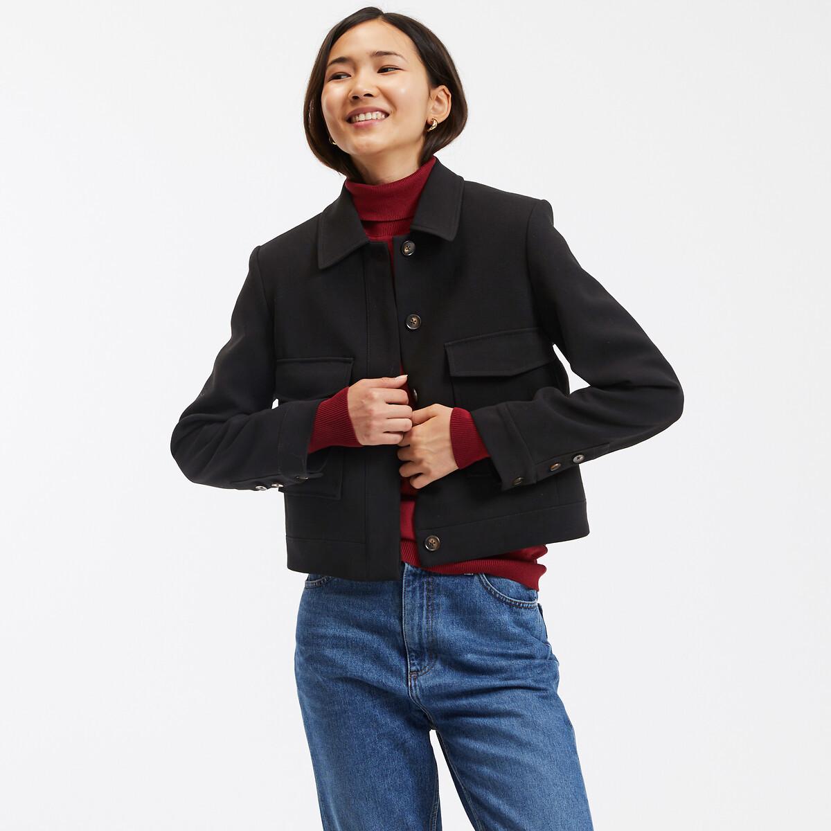 La Redoute Collections  Kurze Oversize-Jacke mit Knopfleiste 