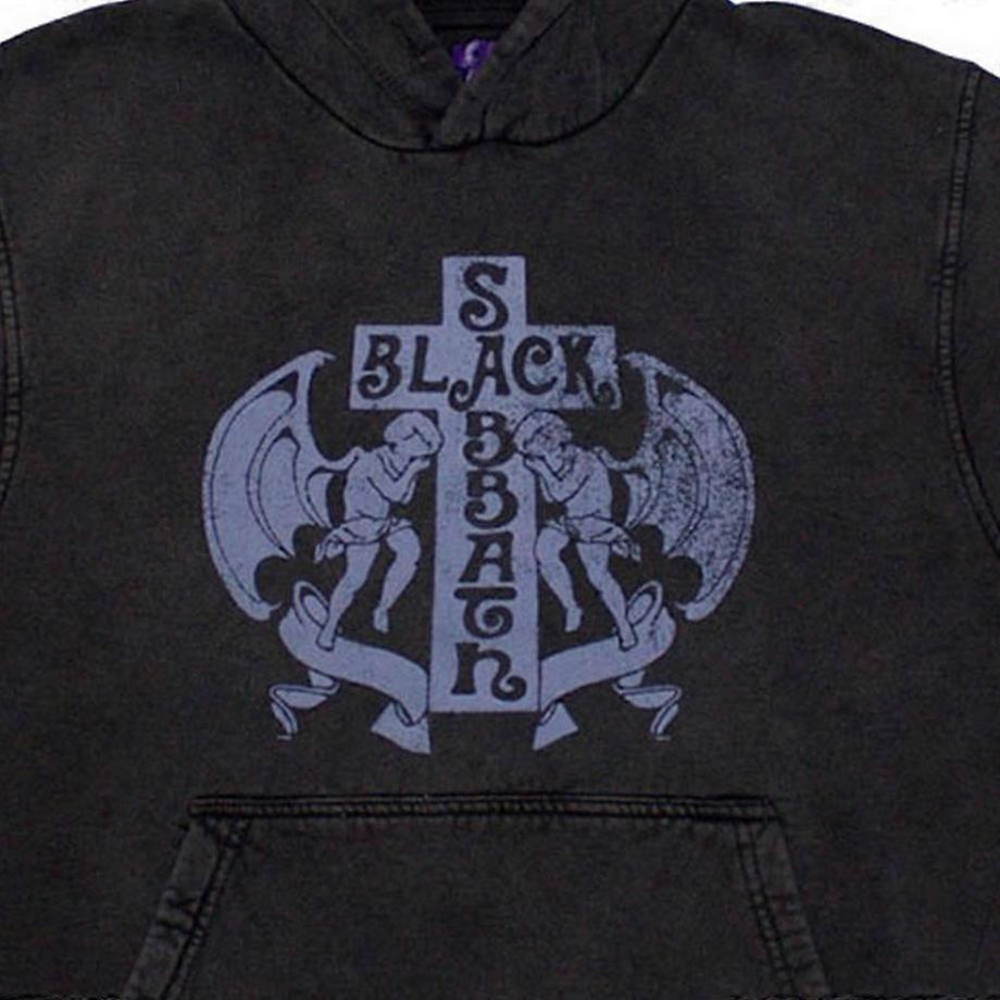 Black Sabbath Black Sabbath Angel Croce Logo Felpa con Cappuccio  