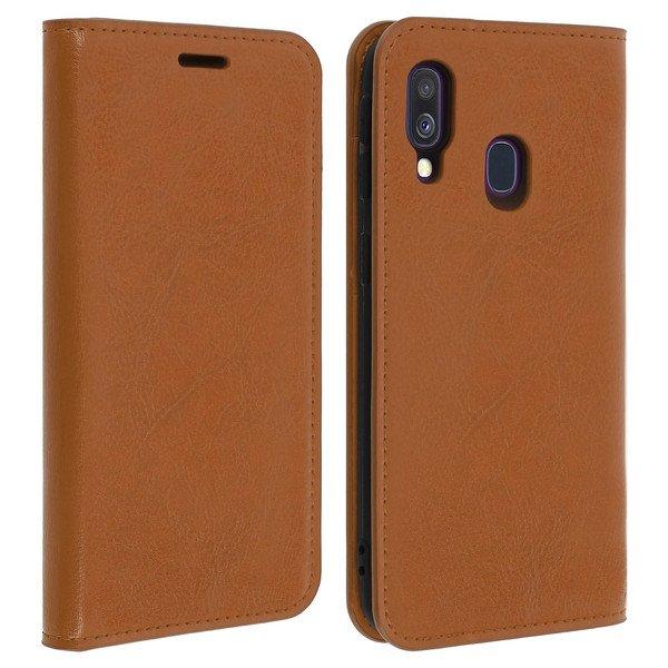 Image of Cover Echtleder Galaxy A40 Hellbraun