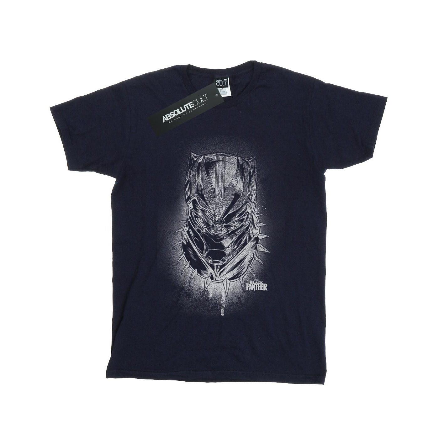 Image of Black Panther Spray Headshot Tshirt Unisex Marine 140/146