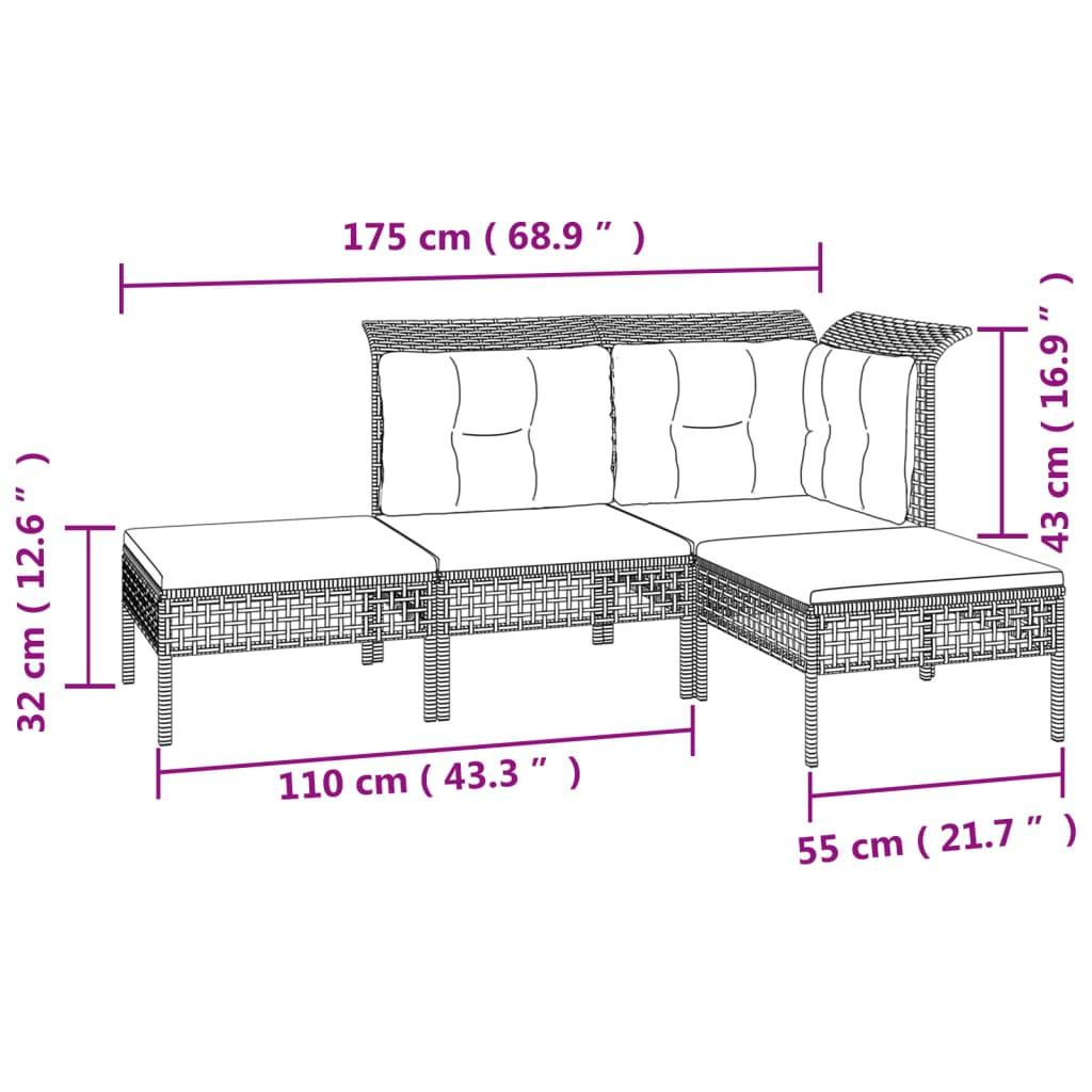 VidaXL Garten lounge set poly-rattan  