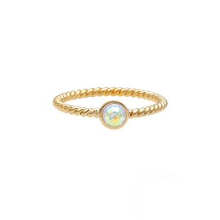 Elli  Bague Solitaire Filigrane Minimal Avec Cristaux Bague 