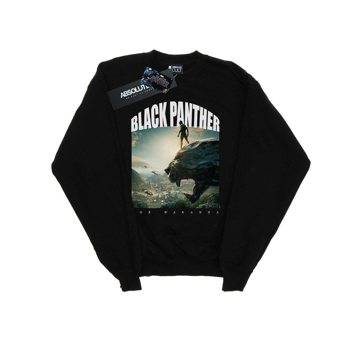 Image of Black Panther For Wakanda Sweatshirt Unisex Schwarz 116