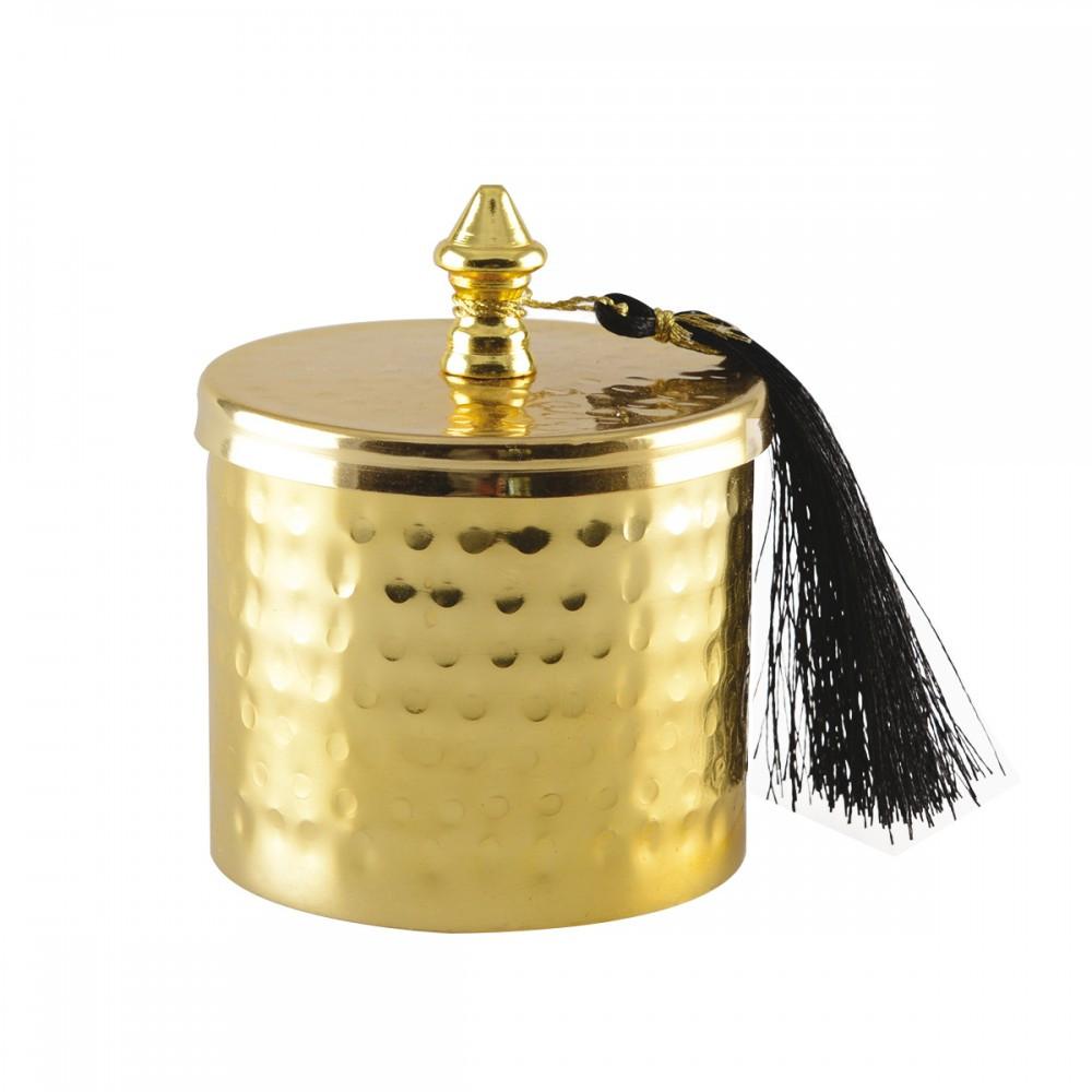 Image of Goldene gemusterte dose 8*10cm Goldene gemusterte dose 8*10cm